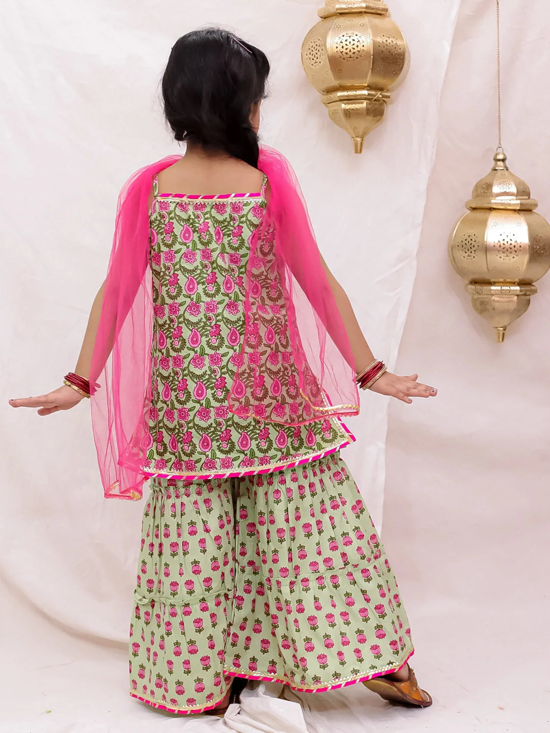 Ethnic Suit Set for Girls - White | BS26SU31GRA | DesiQlo