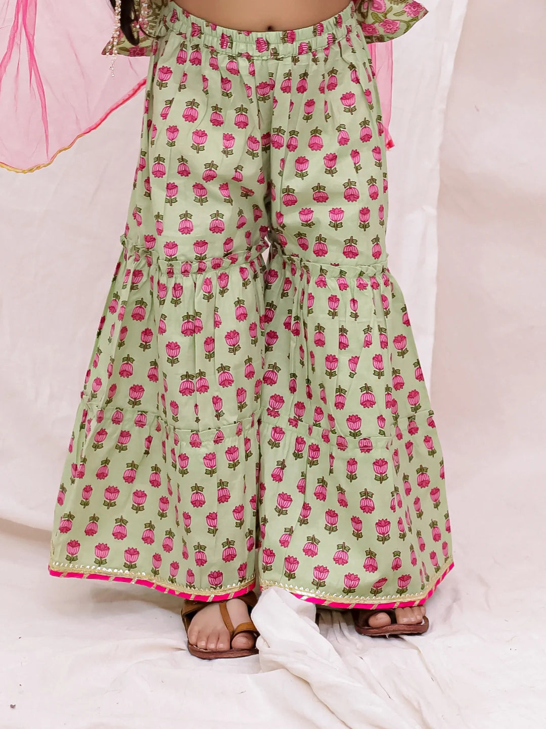 Ethnic Suit Set for Girls - White | BS26SU31GRA | DesiQlo