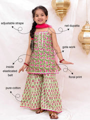 Ethnic Suit Set for Girls - White | BS26SU31GRA