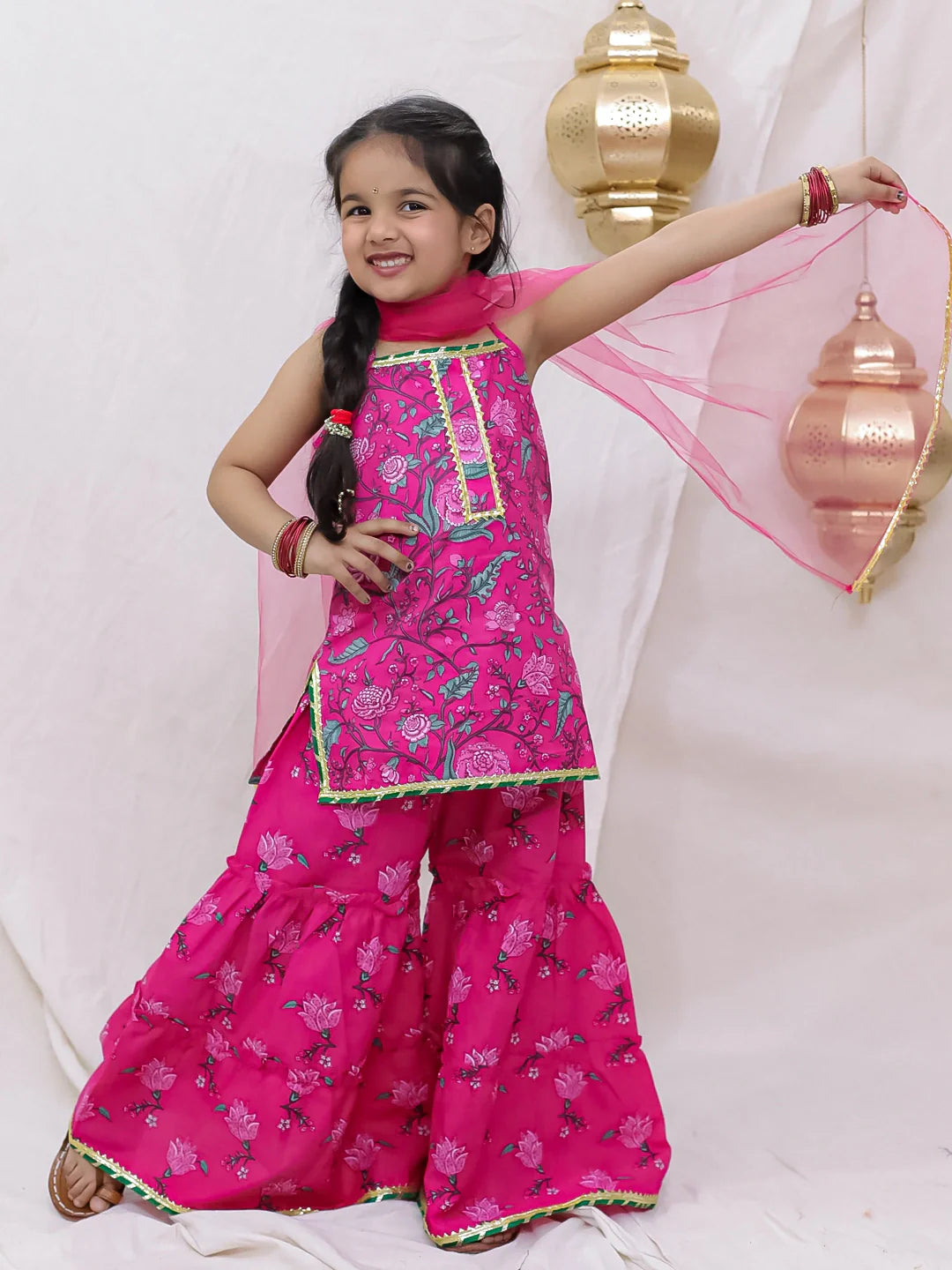 Ethnic Suit Set for Girls - Pink | BS26SU31PIA | DesiQlo