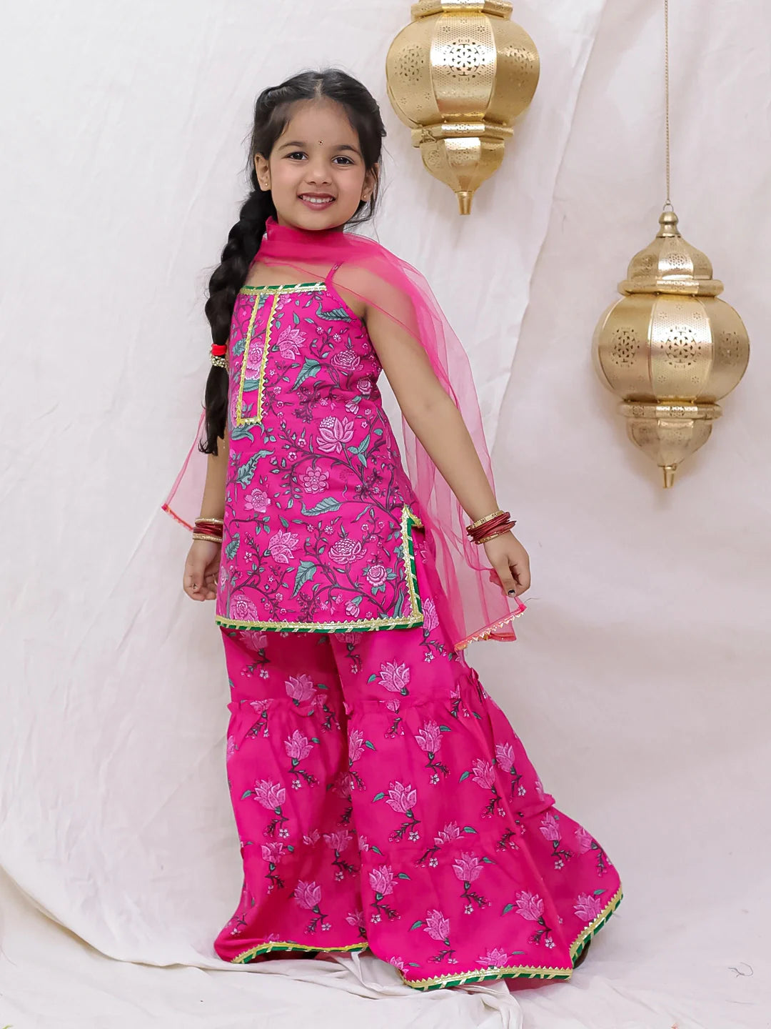 Ethnic Suit Set for Girls - Pink | BS26SU31PIA | DesiQlo