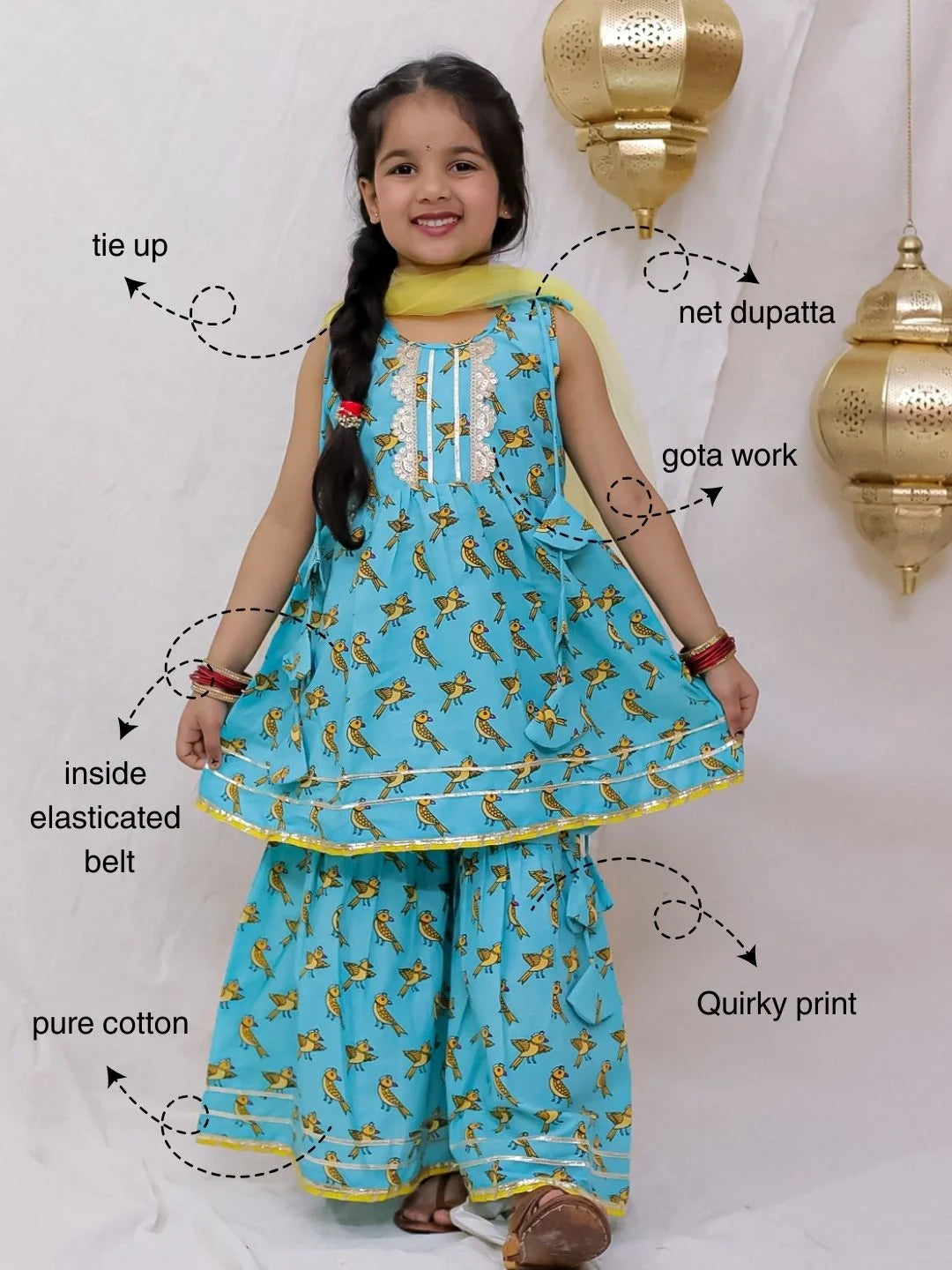 Ethnic Suit Set for Girls - Pink | BS26SU32PIA | DesiQlo