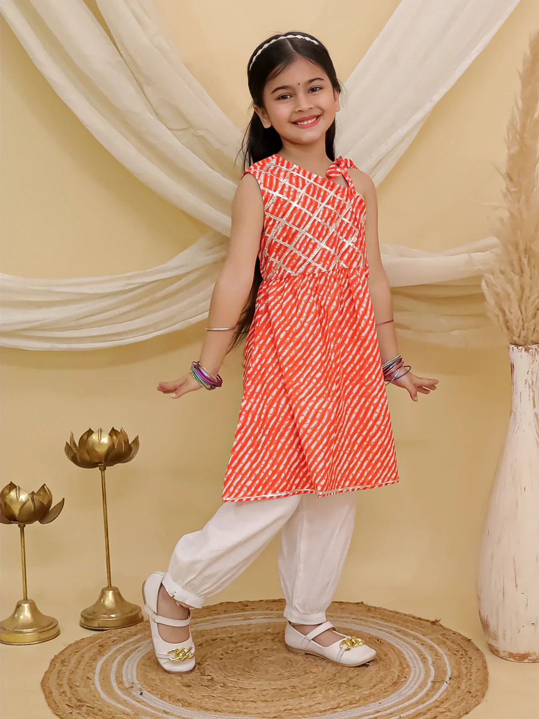 Ethnic Suit Set for Girls - Orange | BS26SU34ORA | DesiQlo