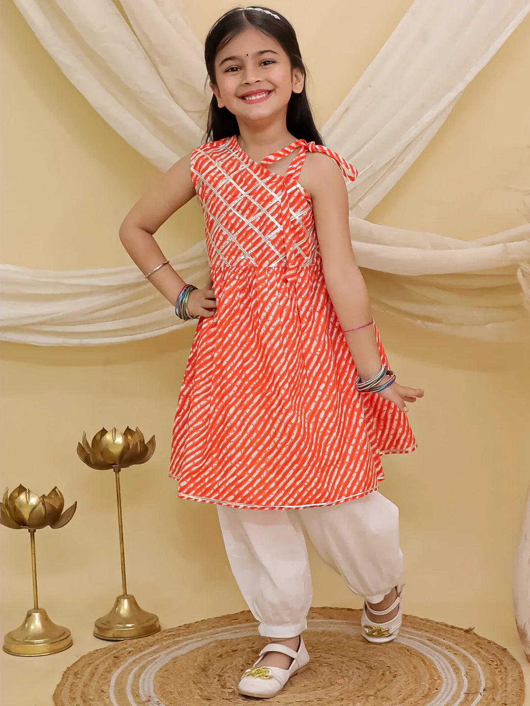 Ethnic Suit Set for Girls - Orange | BS26SU34ORA | DesiQlo