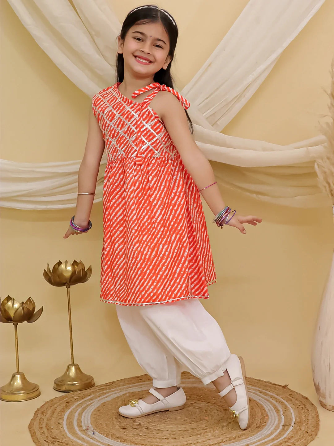 Ethnic Suit Set for Girls - Orange | BS26SU34ORA | DesiQlo