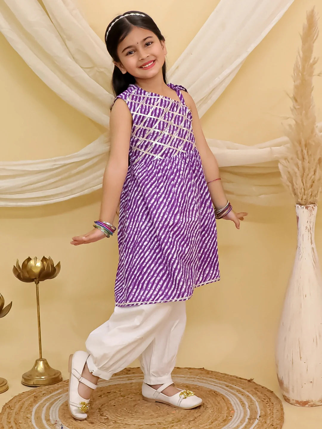 Ethnic Suit Set for Girls - Red | BS26SU34PUA | DesiQlo