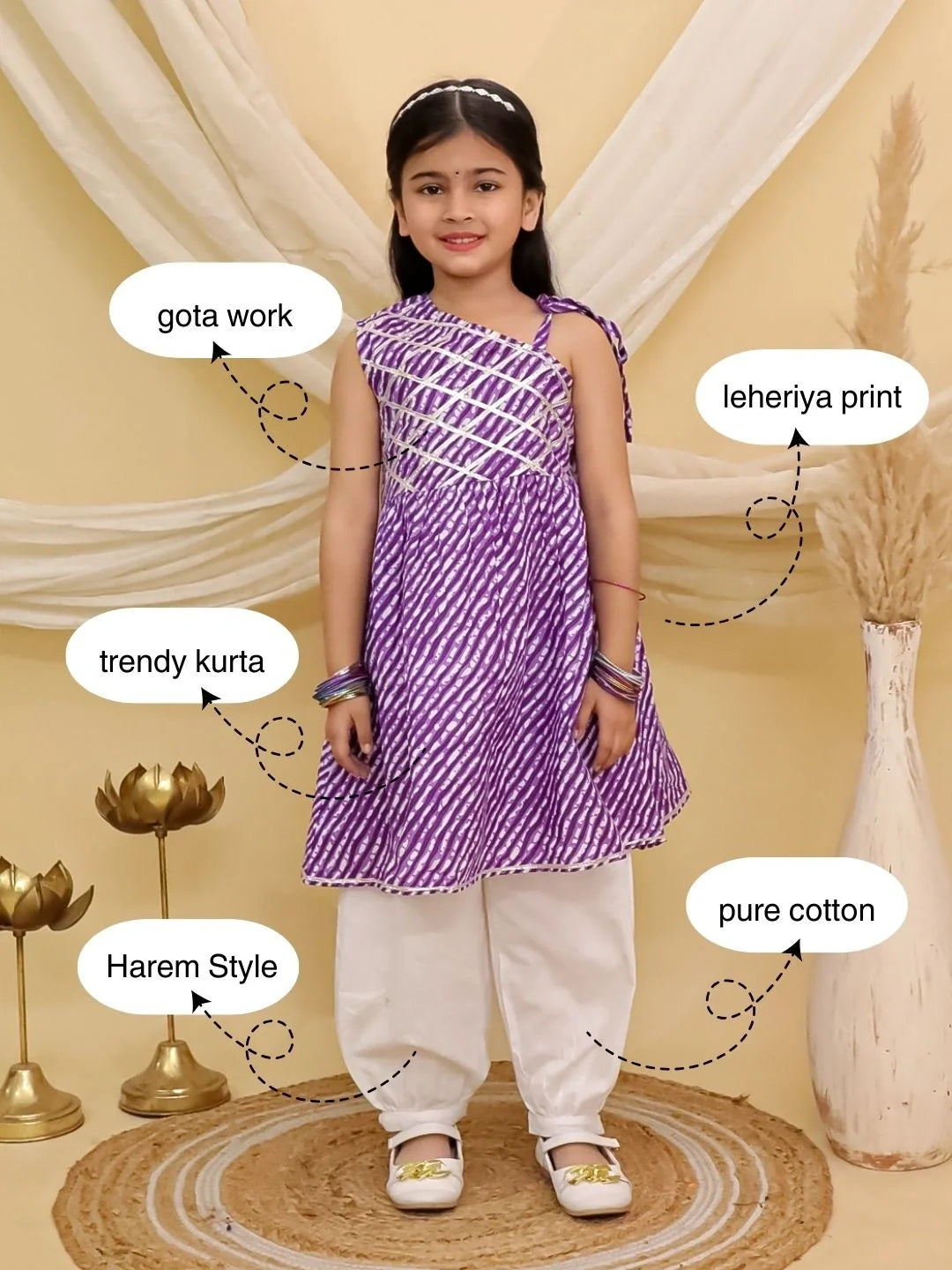 Ethnic Suit Set for Girls - Orange | BS26SU34ORA | DesiQlo