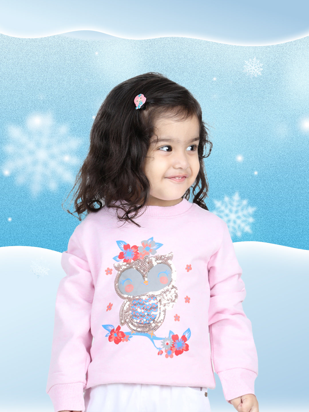Sweatshirt for Girls - Pink | BW22TP34PIC | DesiQlo