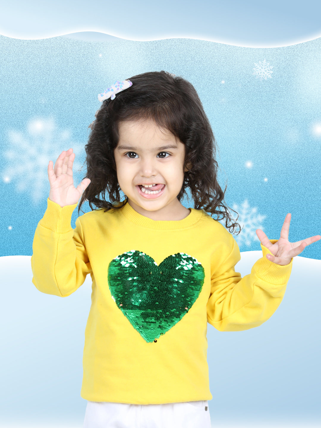 Sweatshirt for Girls - Yellow | BW22TP33YWC