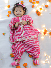 Pure Cotton Ethnic Suit Set for Girls - Pink | BW23IN50PIA