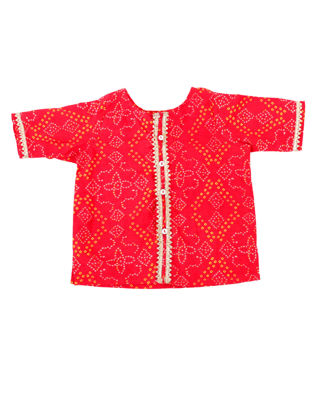 Pure Cotton Ethnic Suit Set for Girls - Red | BW23IN51RDA | DesiQlo