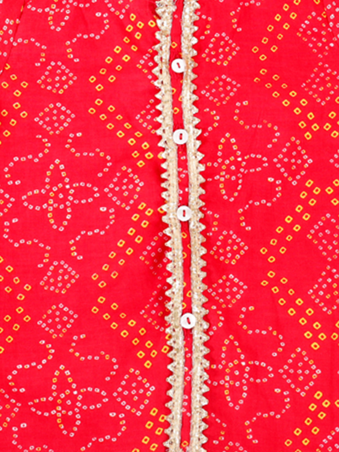 Pure Cotton Ethnic Suit Set for Girls - Red | BW23IN51RDA | DesiQlo