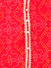 Pure Cotton Ethnic Suit Set for Girls - Red | BW23IN51RDA