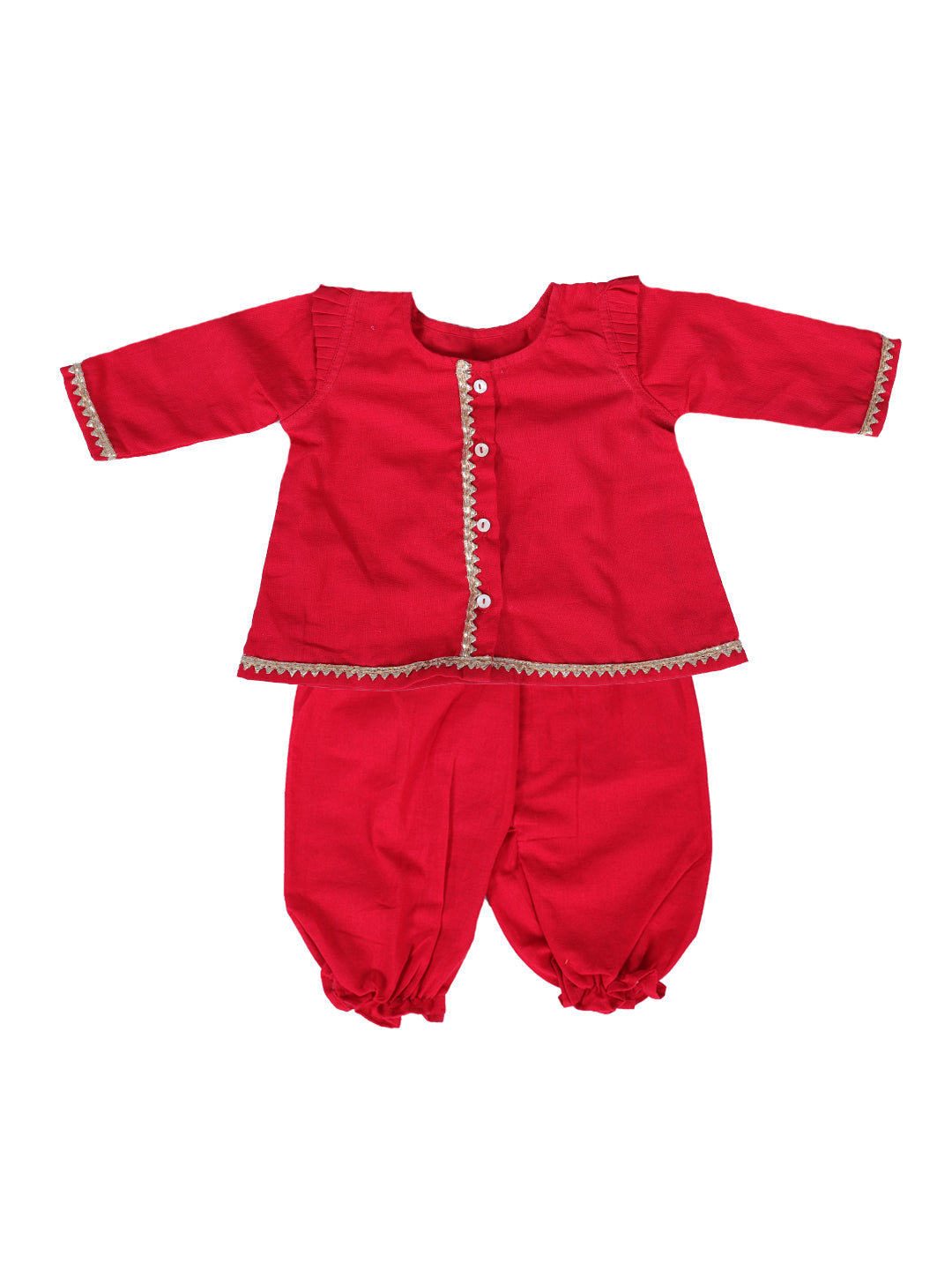 Cotton Ethnic Suit Set for Girls - Red | BW23IN53RDA | DesiQlo