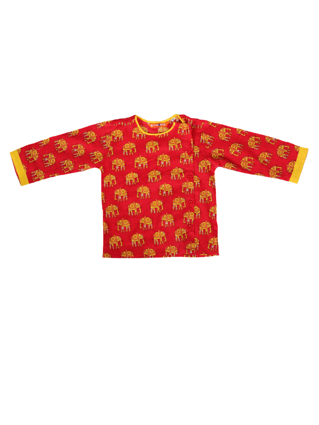 Pure Cotton Dhoti Kurta Set for Boys - Red | BW23IN55RDA | DesiQlo