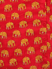 Pure Cotton Dhoti Kurta Set for Boys - Red | BW23IN55RDA