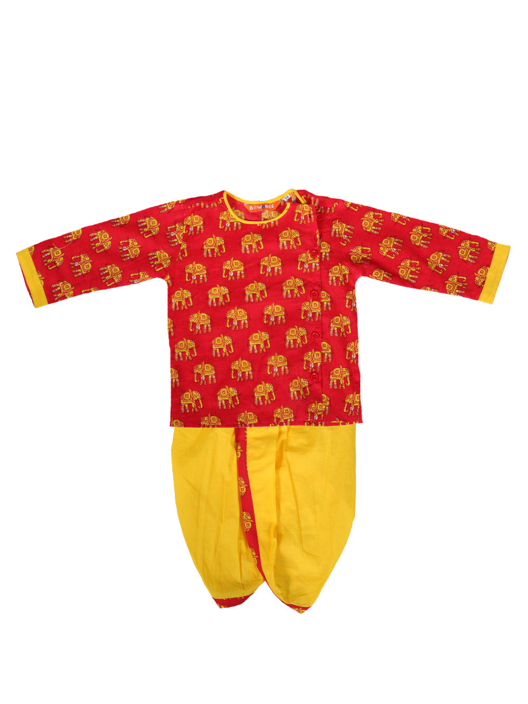 Pure Cotton Dhoti Kurta Set for Boys - Red | BW23IN55RDA | DesiQlo