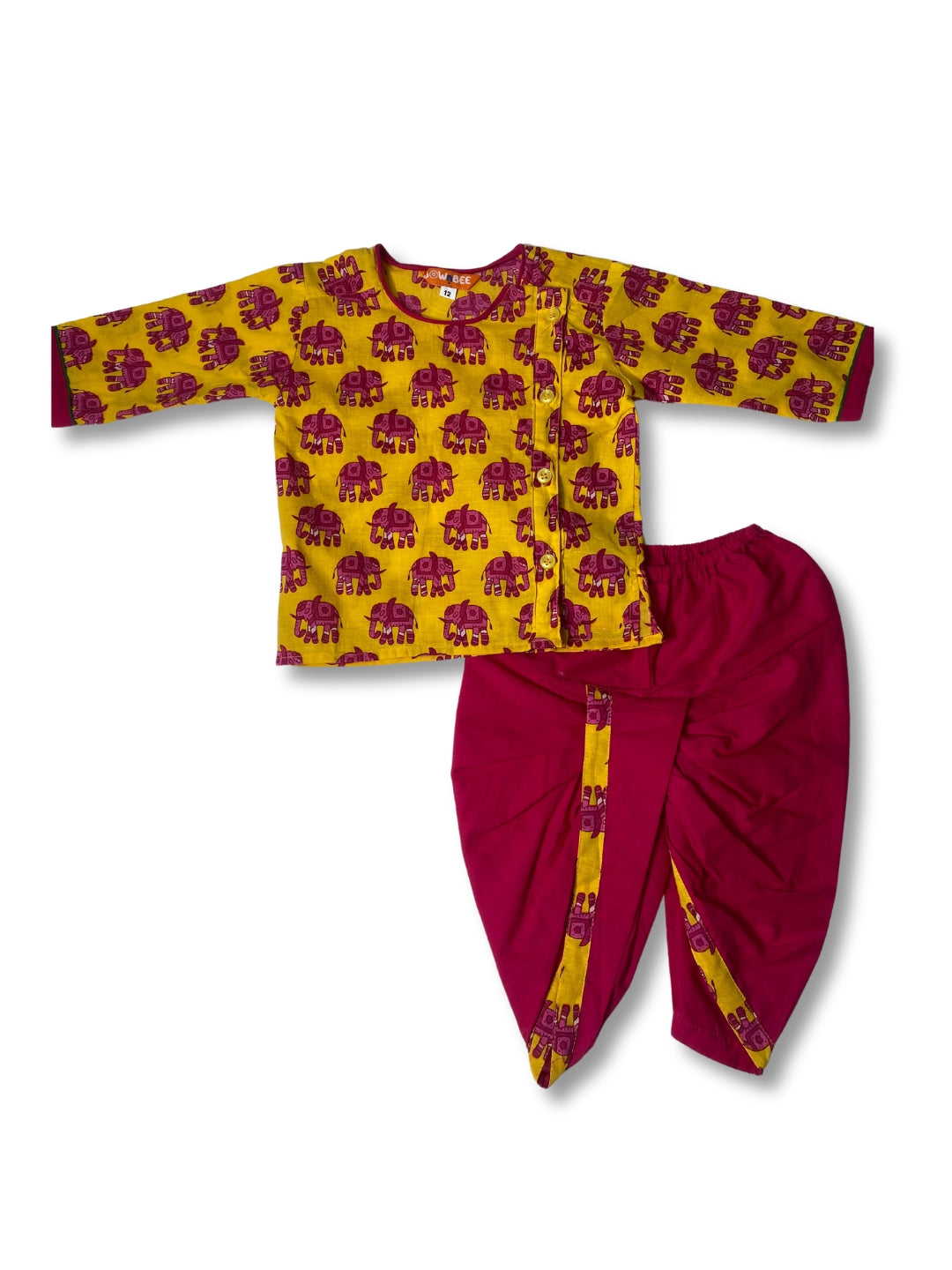 Pure Cotton Dhoti Kurta Set for Boys - Yellow | BW23IN55YWA | DesiQlo