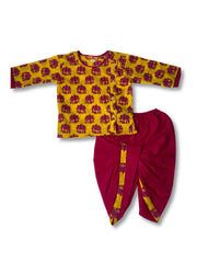Pure Cotton Dhoti Kurta Set for Boys - Yellow | BW23IN55YWA