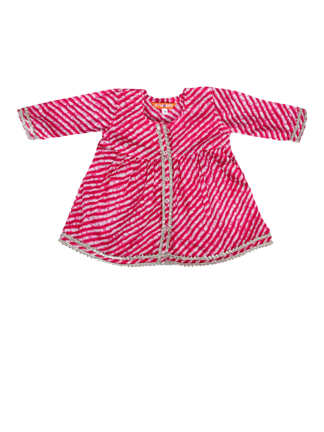 Pure Cotton Ethnic Suit Set for Girls - Pink | BW23IN50PIA | DesiQlo