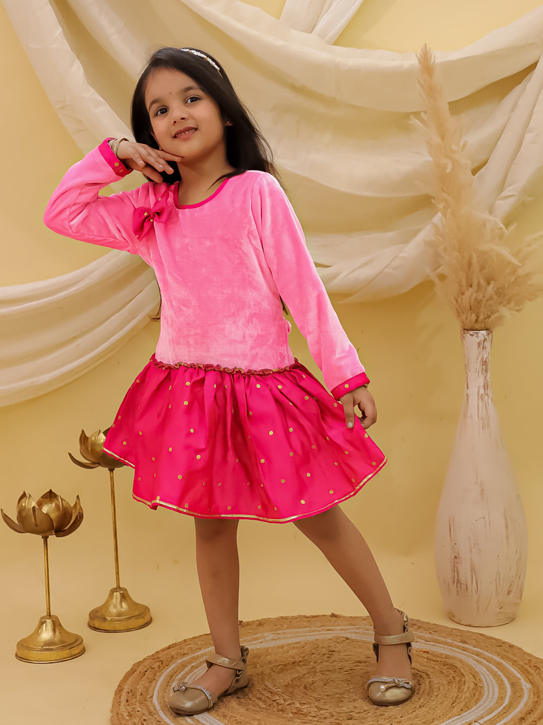 Dress for Girls - Pink | BW25DR06PIA | DesiQlo