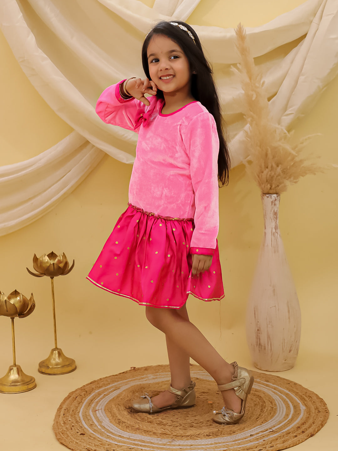 Dress for Girls - Pink | BW25DR06PIA | DesiQlo