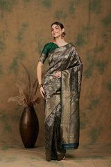 Womens Fashion Ethnic Green Color Sarees-MLSHWSA1177GRN0ONE
