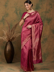 Womens Fashion Ethnic Pink Color Sarees-MLSHWSA1179PNK0ONE