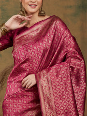 Womens Fashion Ethnic Pink Color Sarees-MLSHWSA1179PNK0ONE