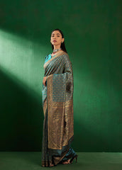 Womens Fashion Ethnic Blue Color Sarees-MLSHWSA1290BLU0ONE