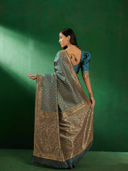 Womens Fashion Ethnic Blue Color Sarees-MLSHWSA1290BLU0ONE