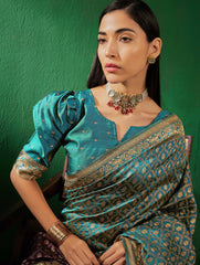 Womens Fashion Ethnic Blue Color Sarees-MLSHWSA1290BLU0ONE