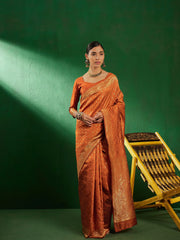 Womens Fashion Ethnic Orange Color Sarees-MLSHWSA1291ORG0ONE