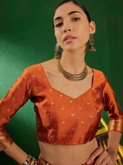 Womens Fashion Ethnic Orange Color Sarees-MLSHWSA1291ORG0ONE
