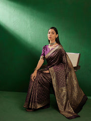 Womens Fashion Ethnic Purple Color Sarees-MLSHWSA1292PUP0ONE