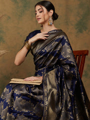 Womens Fashion Ethnic Navy Blue Color Sarees-MLSHWSA1185NBL0ONE