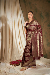 Womens Fashion Ethnic Maroon Color Sarees-MLSHWSA1186MRN0ONE
