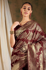 Womens Fashion Ethnic Maroon Color Sarees-MLSHWSA1186MRN0ONE