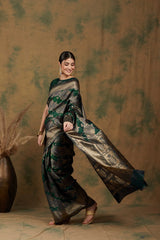 Womens Fashion Ethnic Green Color Sarees-MLSHWSA1187GRN0ONE