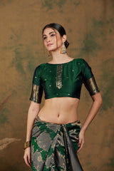Womens Fashion Ethnic Green Color Sarees-MLSHWSA1187GRN0ONE