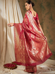 Womens Fashion Ethnic Red Color Sarees-MLSHWSA1188RED0ONE
