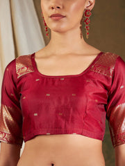 Womens Fashion Ethnic Red Color Sarees-MLSHWSA1188RED0ONE