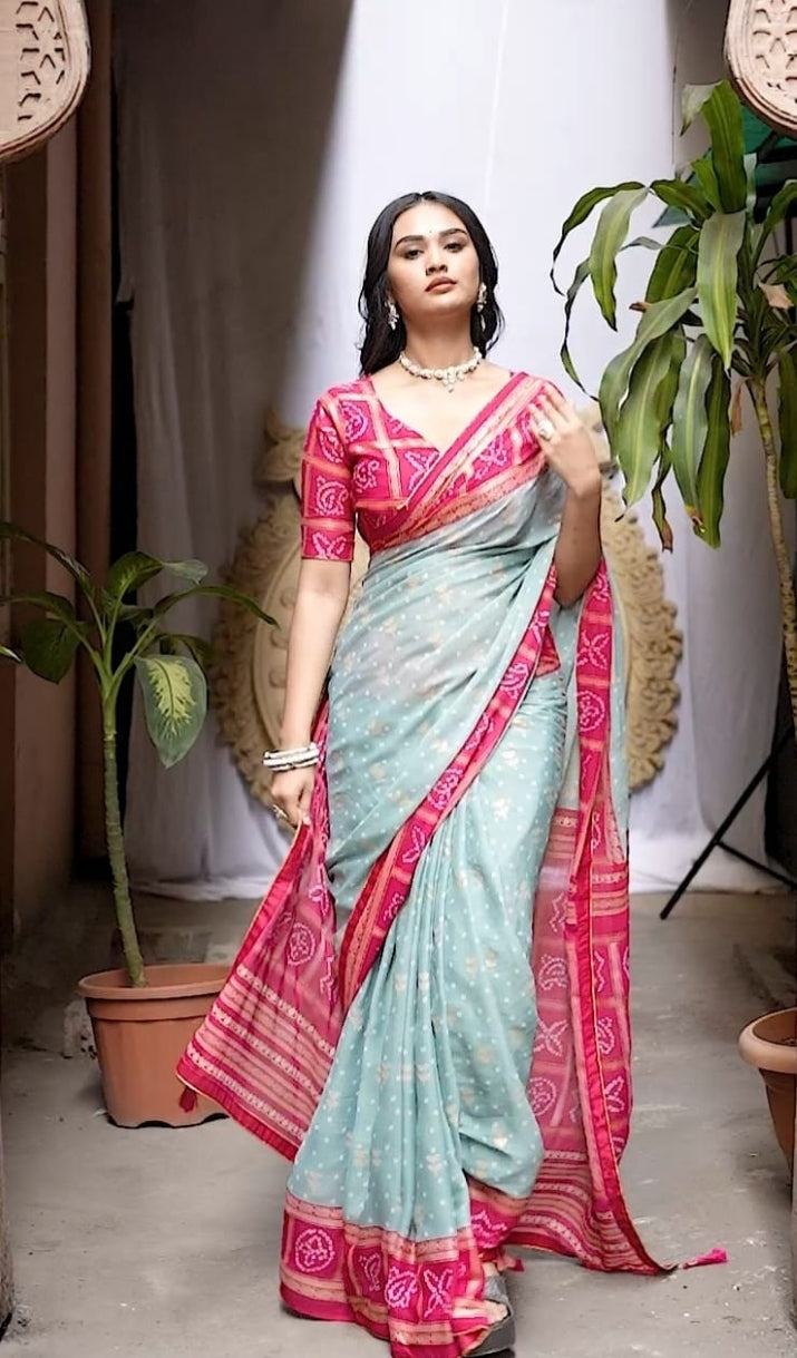 Georgette Saree for Women - Blue | MLWSHSA9142SKB | DesiQlo