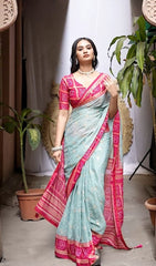 Georgette Saree for Women - Blue | MLWSHSA9142SKB
