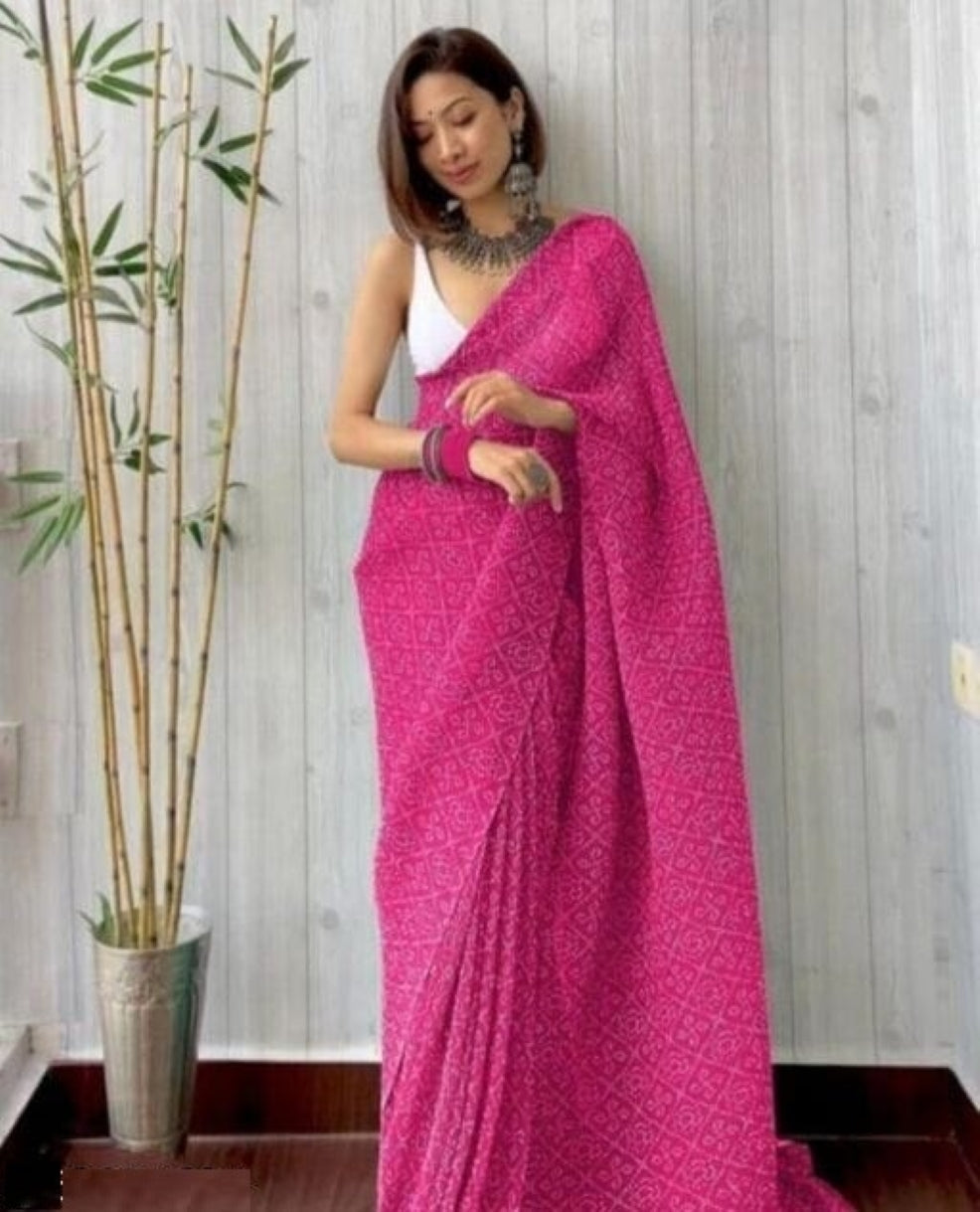 Georgette Saree for Women - Pink | MLWSHSA9139PNK | DesiQlo