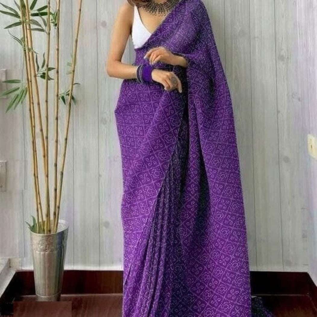 Georgette Saree for Women - Purple | MLWSHSA9140PUP | DesiQlo