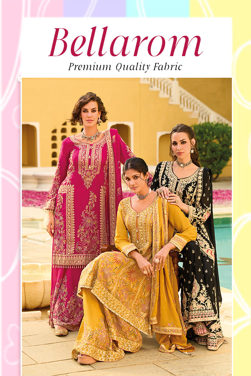 Pink Chiffon Embroidered Straight Kurta Sharara Set with Dupatta - Pac