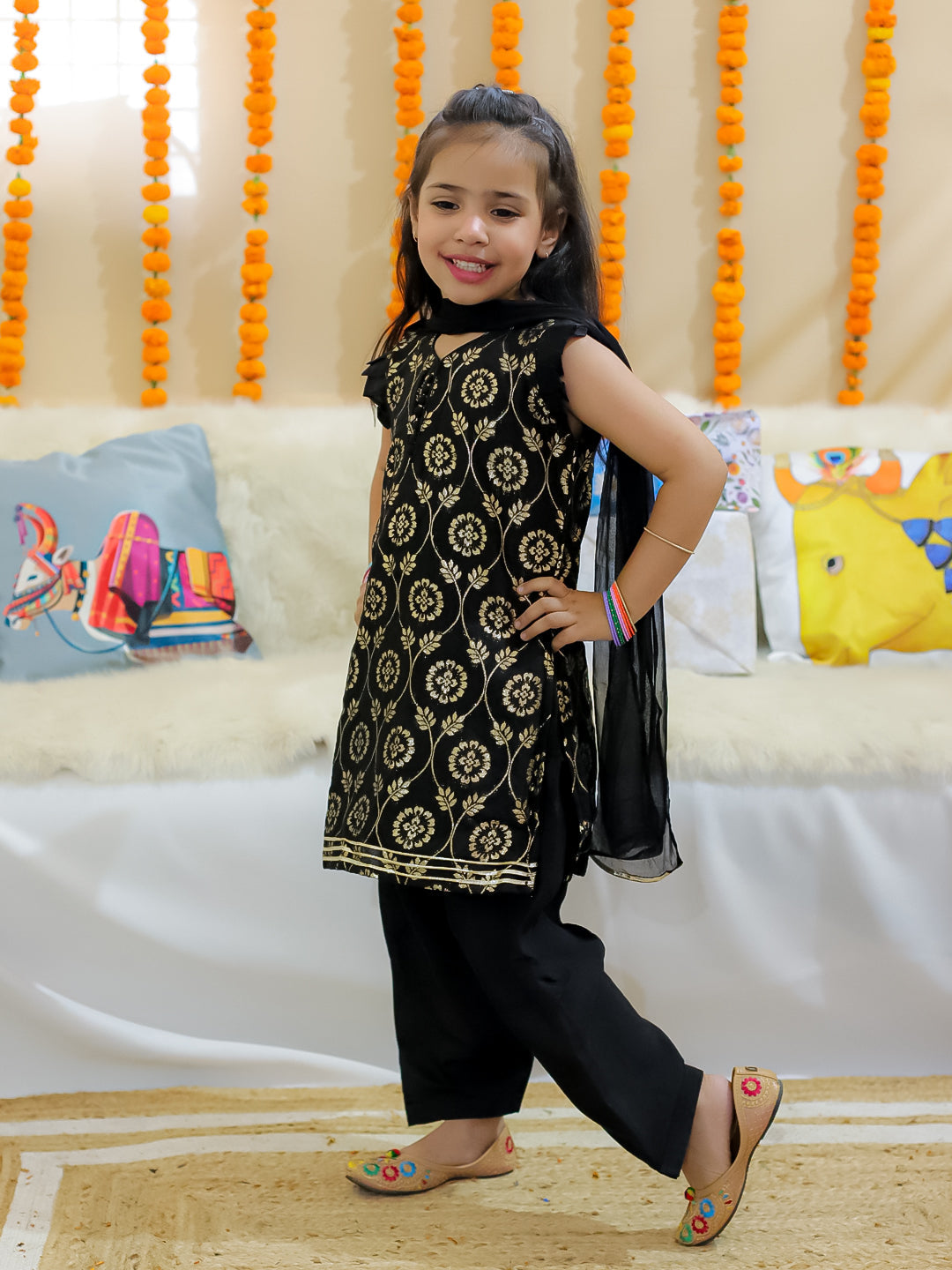 Ethnic Suit Set for Girls - Black | BR24SU52BKA