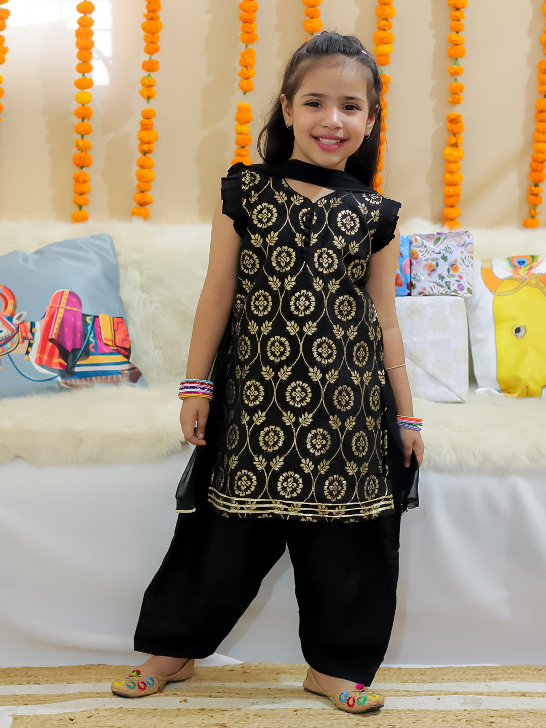 Ethnic Suit Set for Girls - Black | BR24SU52BKA | DesiQlo