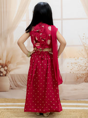 Lehenga Choli Set for Girls - Maroon | BR24LC76MRA